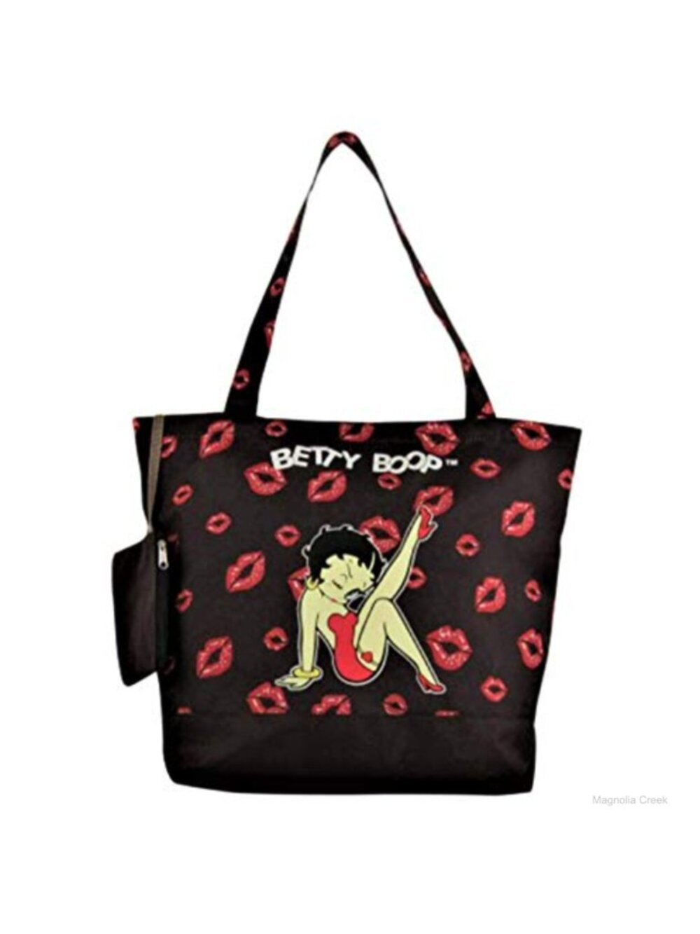 Betty Boop Polyester Tote Bag with Coin Purse Zip Closure